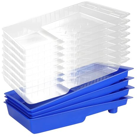 CertBuy 4 Pack 6 Inch Paint Tray with 8 Pack Disposable Paint Tray Liners Blue Plastic Paint Roller Tray for Household (Fit for 4 Inch Paint Rollers)