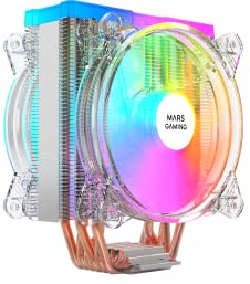 Mars Gaming MCPU66, Dreifach ARGB CPU Kühlkörper, 6 Heatpipes HCT, TDP 220W, 2 Lüfter 12cm, Schwarz