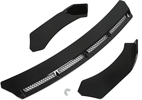 Spoiler per Paraurti Anteriore, 3 Pezzi Kit Carrozzeria per Paraurti Anteriore Spoiler Universale Ala per Auto Modifica per Automobile(Nero)