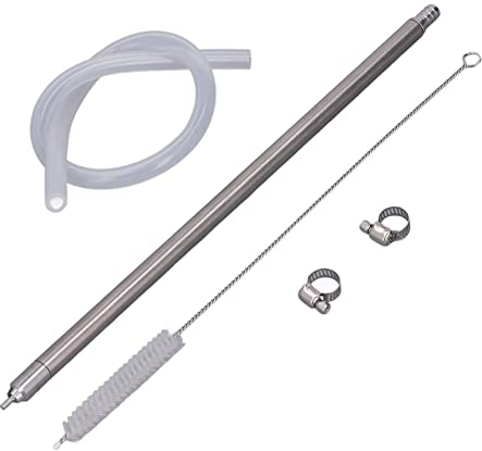 Flaschenfüller, Bier Flaschenfüller, 35,2 cm Edelstahl Federbeladener Bierflaschenfüller,Canning Typ Füllstab mit Bürsten Schlauch und Klemme, Abfüllröhrchen für Bar Home Bier Wein Abfüllung