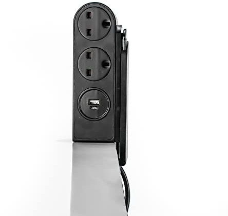 STATUS Multi Plug Extension | 2 Socket Extension Cable with 1 USB and 1 USB-C Charging Port | 1.5m Extension Lead | S2W2USBACBC1PK4