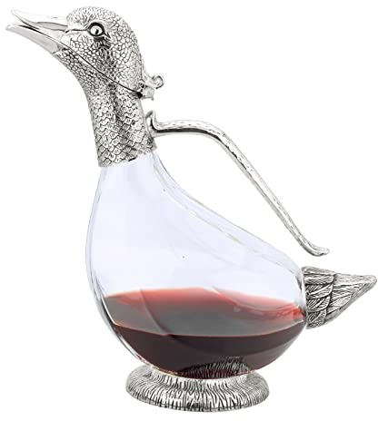 Rigeli Regent - Decantador de pato chapado en plata, 750 ml, regalo de vino, decantador para vino, buen regalo para hombres y mujeres, buen regalo en un día especial