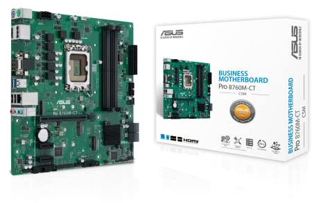 ASUS Pro B760M-CT-CSM Intel LGA1700 (13a e 12a generazione) scheda madre commerciale mATX, DDR5, PCIe 4.0, slot PCIe 4.0 2xM.2, USB 3.2 Gen 1 Type-C, D-Sub, TPM IC onboard, Q-LED Core, intestazione