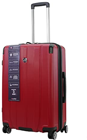 ALPINI Horizon Hartschalenkoffer, 100 % ABS, ultra-geschützter Verschluss, Rot (Rot), M Soute, 67 x 46 x 28 cm, 71L/84 L, 4.1 kg, Koffer