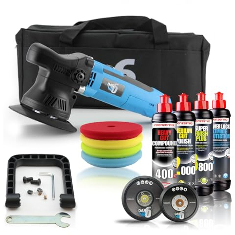 DAS-6 V2 Complete Car Polisher Set I Dual Action Polisher 650 W Plus 4X Menzerna Polishing Compound 250ml & 4X polishing Pads I Electric car Polisher Machine for Buffing, Scratch Removal