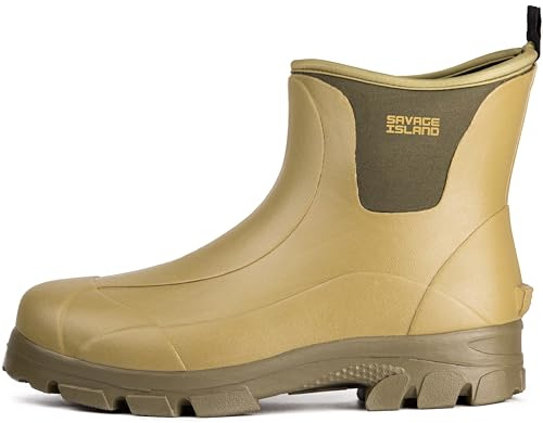 Savage Island korta ankel gummi neopren fodrade Wellington-stövlar, gRÖN, 42.5 EU