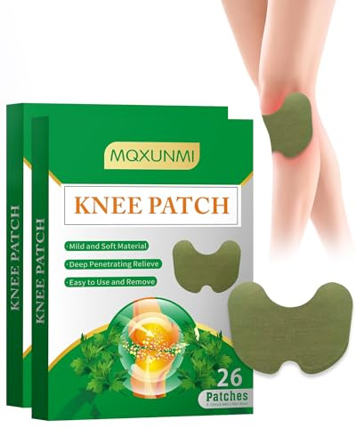 MQXUNMI 52 PCS Knee Patches, Warming Herbal Patches for Joint Patch, 12 Hours Deep Heating Extra Strength Wormwood Extract Sticker for Knees, Back, Neck, Shoulder