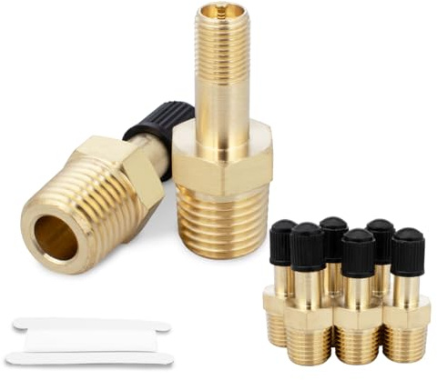 BWINTECH 8PCS Metals Brass 1/4 Male NPT Tank Valve Anti-Corrosion Schrader Valve for Air Compressor Tanks