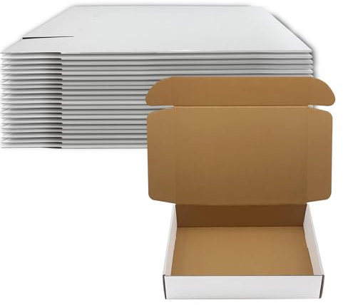 14x10x3 inch Shipping Boxes Set of 20， White Corrugated Cardboard Box Mailer Boxes for Packaging Small Business Shipping，Mailing Boxes Bulk for Birthday Wedding Party Book Literature Gift Giving
