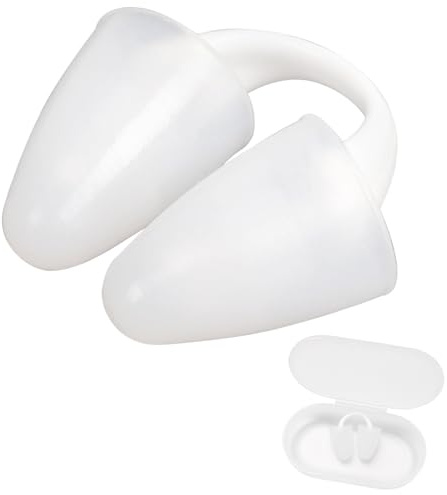 YEAMLTE Nadar Nariz Plug, Pinza Nariz Natación Adulto Niños, Pinzas Natacion Nariz, Protector Nariz Silicona Tapón Nariz, Clip de Nariz para Natación con Caja, para Principiantes (Blanco, para niños)