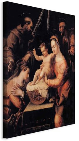 murando - Quadro Materico Premium Lavinia Fontana 40x60 cm 1 Pezzo Stampa su Tela Struttura Verticale - Quadri Moderni Soggiorno - Stampe da Parete Moderno - Dipinta a Mano - Santi l-G-10723-b-a