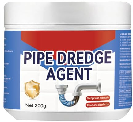 BYYLECL Sbloccante per tubazioni da 200 g, detergente per lavandini e scarichi, detergente in schiuma per tubi di cucina e bagno, 400 g, 2 pezzi