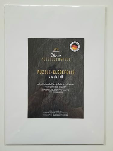 Ulmer Puzzleschmiede - 3er-Set Puzzle-Klebefolie - für 3 Puzzles mit 1000 Teilen - transparente Puzzle-Klebefolie im praktischen Format