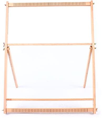 juunyeer Weaving Loom Frame, Wooden Tapestry Looms 70 * 50cm DIY Hand-Knitting Weaving Machine with 3 Shuttle Guiding Bars, Creative DIY Weaving Art & Crafts for Beginner Crochet Enthusiasts