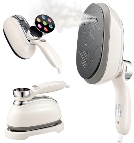 Fizzyo Plancha de Vapor Viaje 2 en 1, 1300W Steamer Portátil de Mano con 6 Modos y Depósito 160ML, Vapor 25g/min, Calentamiento Rápido 15S, Vaporizador de Ropa Horizontal y Vertical para Viajes Hogar