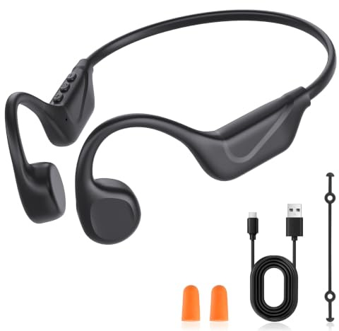 isightguard Casque Conduction Osseuse Bluetooth 6.0, Étanche IPX5 Écouteurs à Conduction Osseuse Oreille Ouverte, 10 Heures d'Autonomie, Casque Osseux sans Fil pour Sports Cyclisme Course à Pied