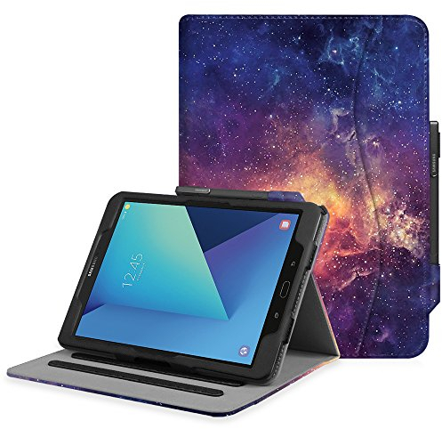 Fintie Hülle für Samsung Galaxy Tab S3 T820 / T825 (9,68 Zoll) Tablet - Multi-Winkel Betrachtung Kunstleder Schutzhülle Case mit Dokumentschlitze und Auto Schlaf/Wach Funktion, Die Galaxie