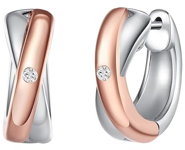 Rafaela Donata Damen Ohrstecker Sterling Silber rosevergoldet/rhodiniert Diamant