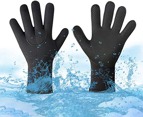JIAHG Gants de Plongée Professionnels 3mm Néoprène Gants de Sports sous-Marine Hiver Thermiques Gants Nautiques Kayak Combinaison de Plongée pour Hommes Femmes