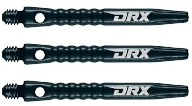 RED DRAGON Hip-Grip Tiges de fléchettes Noires Moyennes en Aluminium (tiges) - 2 Ensembles par Paquet (6 tiges au Total)