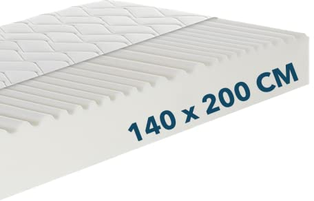 Ortho-Relax Matratze 140x200cm, 23cm hoch, Bett Härtegrad H4 & H5, 100 Nächte Probeschlafen, wendbare Matratze mit weicher & Fester Seite, Wendematratze 7-Zonen-Komfortschaum-Matratze, Öko-Tex 100