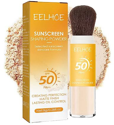 Cipria Traslucida Con Protezione Solare, Controllo Dell'olio, Finitura Opaca Naturale, Resistente, Leggera E Traspirante, Cipria Minerale Con Protezione Solare, Cipria Con Pennello Minerale (1PC)