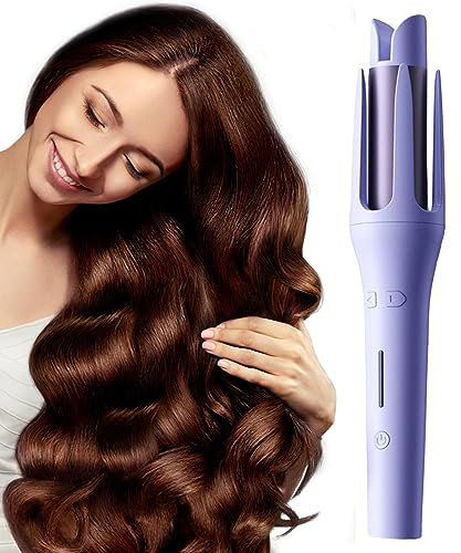 Bacchetta arricciacapelli automatica - Ferro arricciacapelli rotante per capelli lunghi,Ferro arricciacapelli in ceramica automatico antiscottatura senza fili con distribuzione uniforme del