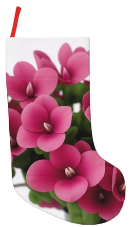 Miniks Rote Alpenveilchen bedruckte Weihnachtsbaum-Dekoration, Weihnachtsstrümpfe, Festbedarf, Feiertagsparty-Dekoration, 45,7 cm