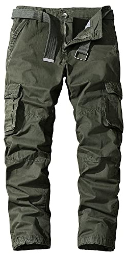 Digralne Pantaloni Cargo Militari Uomo da Lavoro Tattici da Caccia con Molte Tasche in Cotone