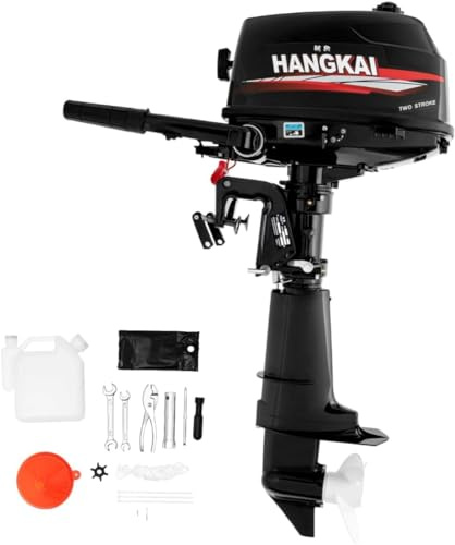 6HP 2-stroke Outboard Motor 4.4KW Fishing Boat Motor Water-Cooling Petrol Engine 102CC Petrol Trolling Motor Boat Engine