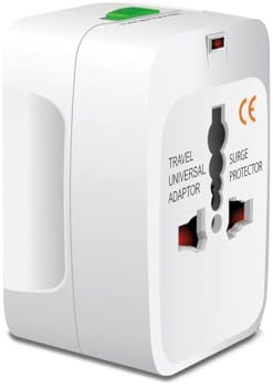 Reiseadapter Weltweit,Universal Reisestecker,Internationaler Steckdosenadapter mit 2 USB Universal AC Steckdose,Reisestecker Adapter Weltweit für Deutschland USA England Australien