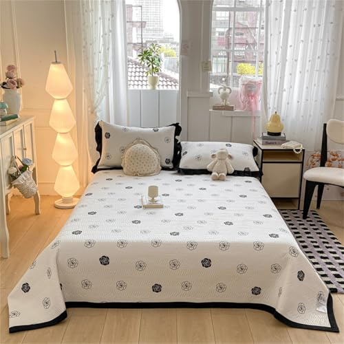 Highdi Colcha Acolchada Estilo Floral Moderno, Colcha Cama Ligero Patchwork, Manta Sofa Suave, Manta Cama Reversible Diseño Cama Individual/Matrimonio para Alle Jahreszeiten (Floral 3,250x230cm)