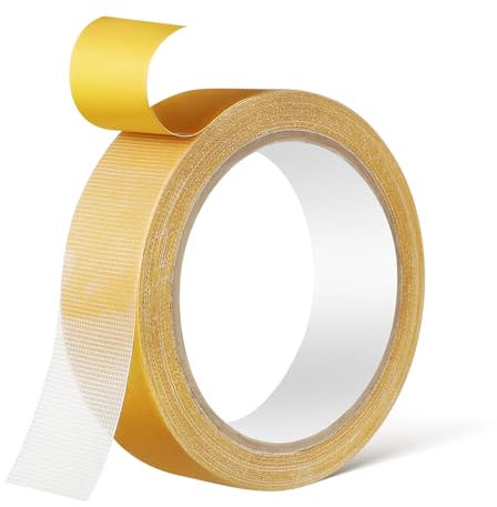 jojofuny Nastro Biadesivo Largo 30mm x 10m, Nastro Adesivo Resistente Doppia Adesione Per Tappeti, Tende e Decorazioni, Rotolo Singolo Per Uso Domestico e Professionale