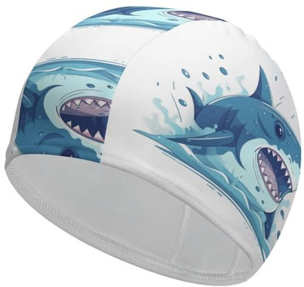 Cuffia da nuoto a forma di elicottero per donne e uomini, cuffie da bagno impermeabili, mantengono i capelli asciutti, elastiche, cuffie da nuoto per adulti, comode cuffie da nuoto per capelli lunghi,