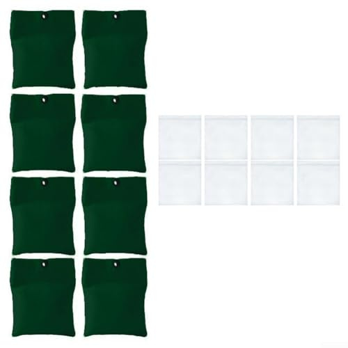 Upluxmira Outdoor Curtain Weight Bags 8/12 Pack 15oz Canvas Sandbags with Clips and PE Sealable Bag Gazebo Pavilion Drapes Tablecloths Flags Windy Weather Stabilisation Green(8pcs)
