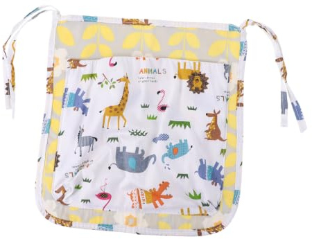 MAJORMENCH Multifunctional Baby Bed Organizer Hanging Storage Bag Made of Pure Cotton with Small Capacity for Baby Accessories and Valuables, for Travel and Outdoor Use