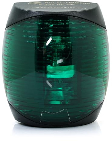 THALASSA Boat Navigation Light 2 NM Green LED Starboard Light Operates at 12 V IP 67 – Water Resistant for Sailing or as Signal Lamp for Yacht