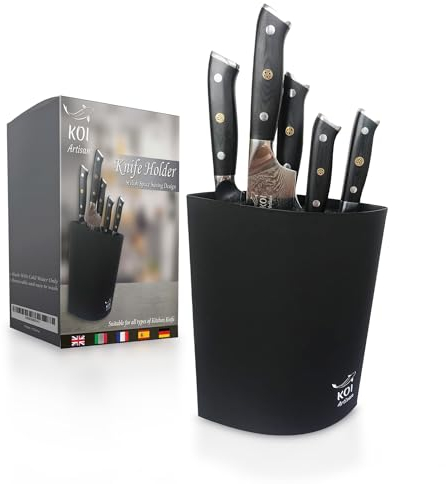KOI ARTISAN coltello e coltello holder-space risparmio - facile da pulire e rimovibile setole - elegante e durevole coltelli Storage solution