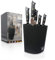 KOI ARTISAN Knife Storage Block - Birds Eye Shape Knife Block Without Knives - Designed to Safeguard Blades Holds Up to 10 Knives - Washable Removable Inner Part - Matt Black