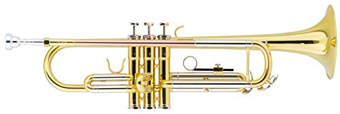 Classic Cantabile TR-40ML Trompeta en Bb - Campana: 125 mm - Diámetro ML: 11,68 mm - Válvulas de acero inoxidable - Deslizadores de alpaca - Incluye estuche y boquilla - dorado
