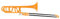 Classic Cantabile MardiBrass ABS Kunststoff Quart-Posaune - Bb/F-Stimmung - Fiberglas-Zug - 850g leicht - Bohrung: 13,9 mm - inkl. Mundstück und Gigbag - orange