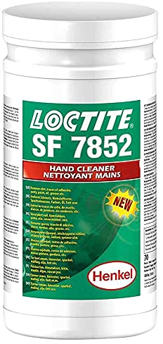 Loctite SF 7852 Lingettes de nettoyage humides – Lingettes multi-usages pré-humidifiées pour le nettoyage des mains et des pièces – rugueuses et lisses double face – Élimine la graisse, la saleté, les