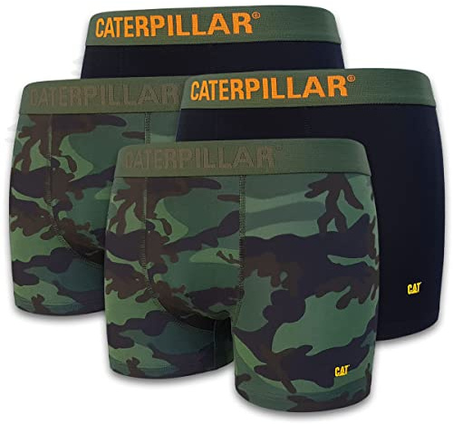 CAT Caterpillar Boxers pour Homme Camouflage caleçons en Tailles M, L, XL, XXL (Lot de 4, 8 ou 12) (4, L)