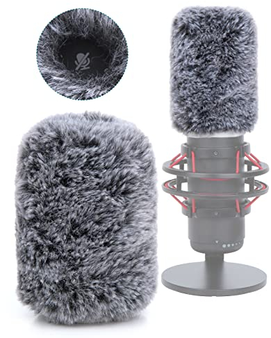 YOUSHARES QuadCast Pop Filter - Mic Wind Cover Furry Windscreen Muff Compatible with HyperX QuadCast S Microphone to Reduces Wind Noise