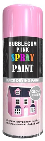 SCHNAZZ 1 x All Purpose Bubblegum Pink Aerosol Spray Paint 400ml Fast Dry, Quick Drying Spray and Excellent Coverage for Wood, Metal, Plastic, Glass and More