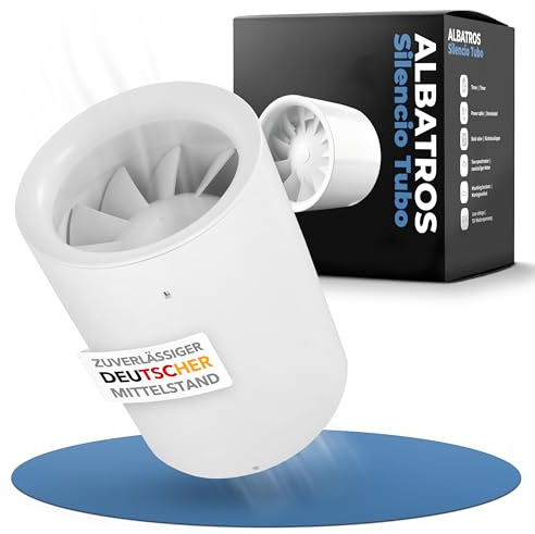Ventilador de tubo Albatros Silencio Tubo, de 125 mm, extra silencioso y potente, innovador ventilador de tubo para baños, cocinas y salas de estar, crea un clima agradable para sentirse bien