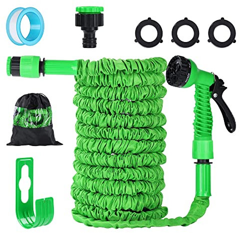 EPROSMIN 50FT/15M Expandable Garden Hose Pipe with 3/4, 1/2 Fittings, No-Kink Flexible Stretch Magic Hose Pipe Water Pipe for Home Lawn Car with 7 Function Professional Water Spray Nozzle
