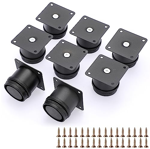 SUMTree 5cm 8 Stück Möbelfüße aus Edelstahl Schrankfüße Beine für Stühle Tisch Schrank und Sofa Möbelbeine Einfachen Montage Runde(Schwarz)