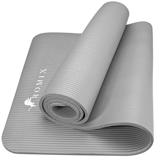 ROMIX Yoga Matte Dicker 15mm, Yogamatte Rutschfest Umweltfreundlich Weich Schaum Pad, Schweißresistent Yoga Mat Mit Gurt für Damen Herren Kinder, Fitnessstudio Training Fitness Pilates Matte