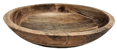 Meinposten Holzschale Mangoholz Dekoschale rund Schale für Lebensmittel natur braun Ø 30 cm